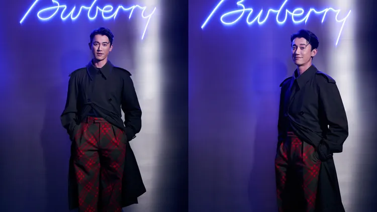 吳慷仁的暗紅色格紋西裝褲相當搶眼。品牌提供