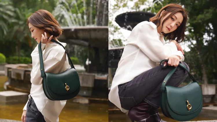 謝欣穎以帥氣造型駕馭中型尺寸的Rocking Horse。品牌提供