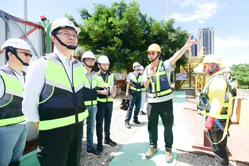 視察「A7站區外道路新闢工程」防墜措施 張善政期勉再獲金安獎肯定