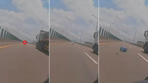 台61重機騎士撞車道桶子摔成重傷 求助影片反遭質疑為何不閃