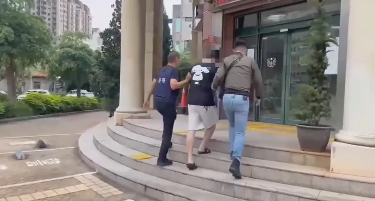 陳男移送。竹北警分局提供