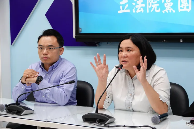 國民黨記者陳玉珍、洪孟楷召開記者會。莊宗達攝