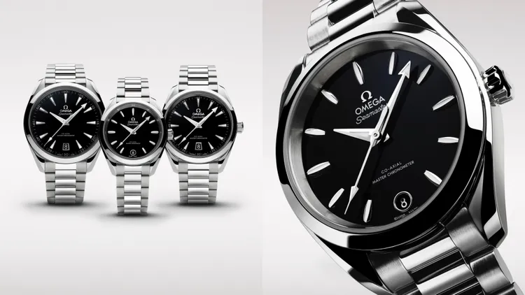 OMEGA海馬Aqua Terra系列150米腕錶，21萬9000元。品牌提供