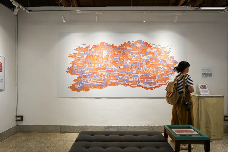 嘉禾新村在啟動保存計畫前，許多承載居民記憶的建物已被拆除，圖為嘉禾新村的故事地圖。田欣雲攝