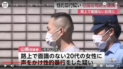 路上隨機性侵妙齡女 噁男竟是知名百年壽司店老闆