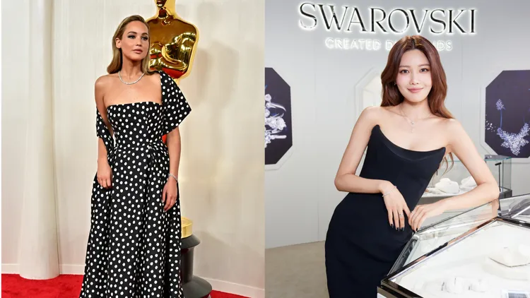 珍妮佛勞倫斯（左）、秀英早已配戴過培育鑽石系列。品牌提供