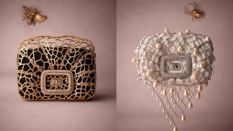 Viv’ Choc手袋被金屬織成的網子覆蓋。品牌提供