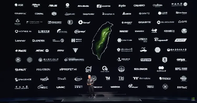 輝達與台積電身後的台灣供應鏈大軍，形成科技戰最強的戰力。中央社