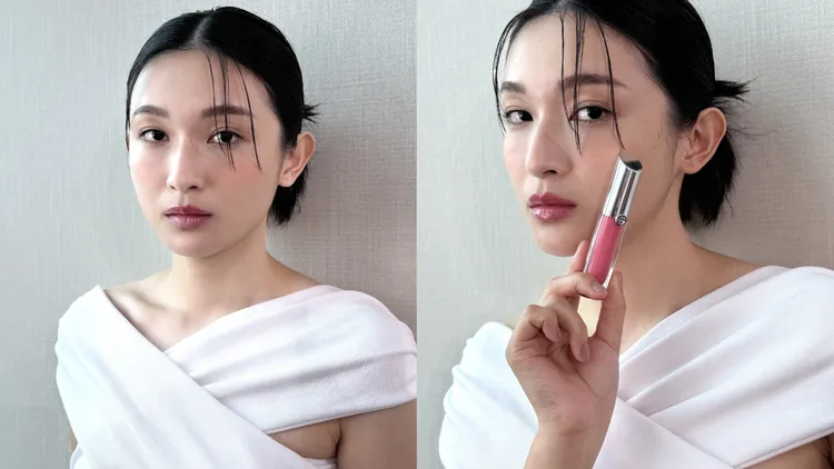 Model示範訂製奢光潤唇蜜#2。張家玲攝