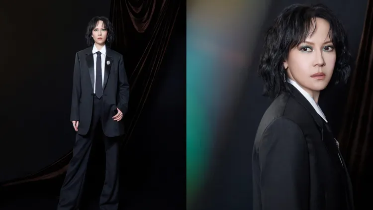 楊乃文以CELINE BY HEDI SLIMANE男裝剪裁晚禮服西裝奪下紅毯最帥。品牌提供