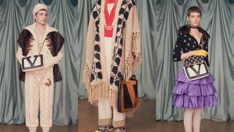 包款將VALENTINO經典的V標誌放大。翻攝VALENTINO IG