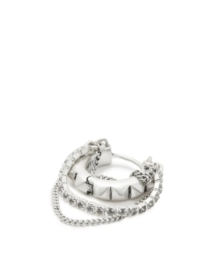 ALLSAINTS TRUDY CHAIN寶石交織耳環，3400元。品牌提供