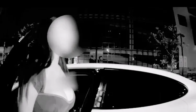 張女下車一度辯稱沒有喝酒，但酒測值仍超標。民眾提供