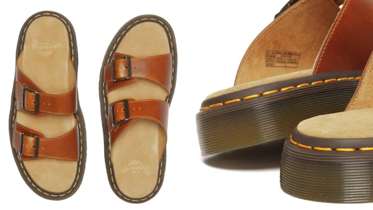 寬鞋帶剪裁配上招牌縫線厚鞋底。品牌提供