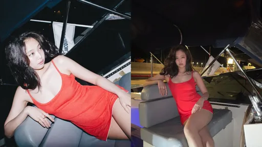 Jennie穿低胸短洋裝當「紅衣辣女孩」 酥胸蜜腿全都藏不住