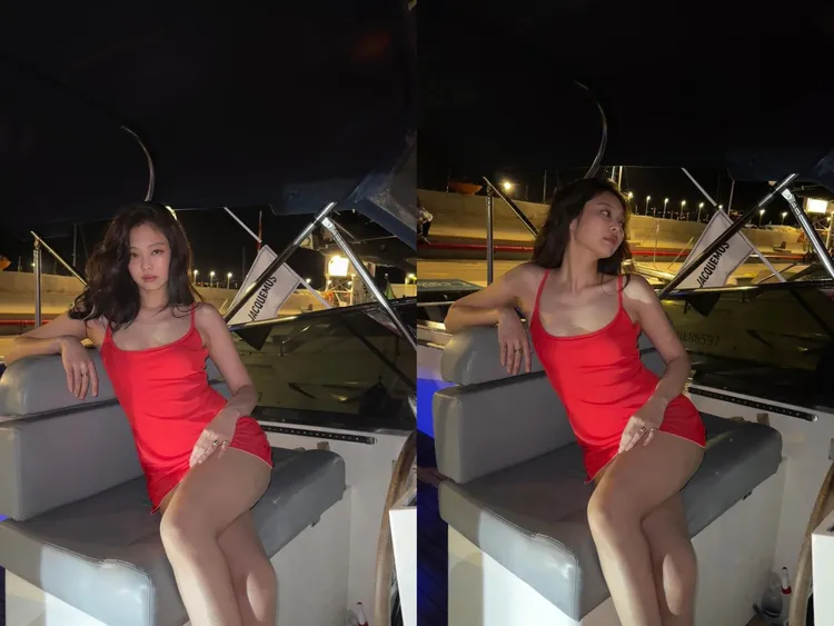 Jennie當起「紅衣辣女孩」。翻攝Jennie IG