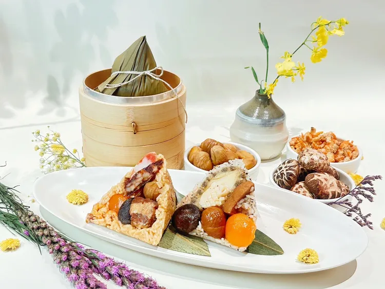 花蓮潔西艾美渡假酒店以花蓮在地農特產製作的粽子禮盒。業者提供