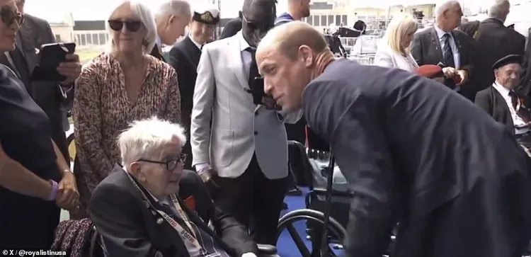 威廉王子與二戰英雄致意，並透露妻子近況。