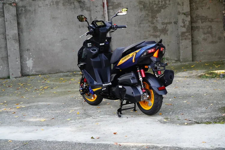 PGO TIG車架採用高剛性管材，經過結構分析和優化改良，採主龍骨管連結左右車 身管加橫向補強管設計，提升抗拉強度增加47%。林浩昇攝