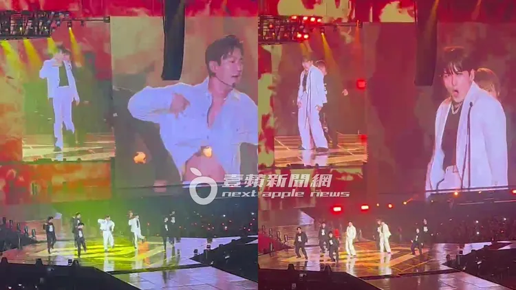 始源和厲旭變身D&E跳《Danger》。讀者提供