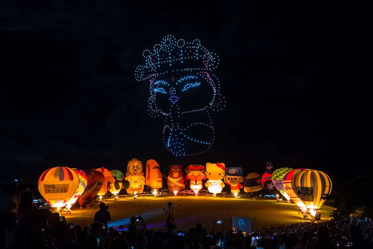 台東熱氣球嘉年華將結合光雕與無人機展演。資料照，臺東縣政府提供