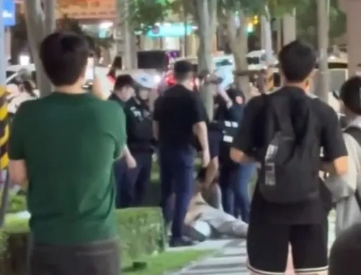 壯漢情緒失控!街頭隨機攻擊路人 桃警快打警力制伏戒護送醫