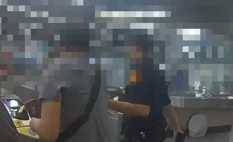 鄭男喝醉在捷運站鬧事。警方提供