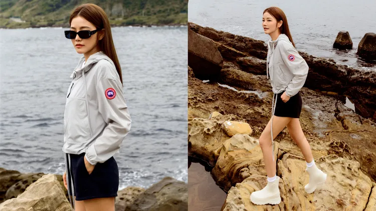 許路兒演繹雨季的輕便時尚造型。品牌提供