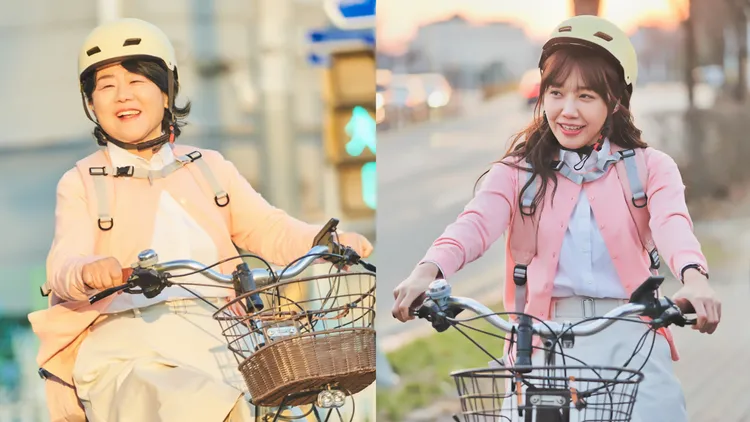 鄭恩地劇中喝醉救貓後，突然變臉，白天外表是李姃垠（左圖），晚上才會變回原貌。Netflix提供