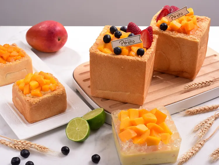 麵包坊推出夏日應景水果入餡烘焙、甜點，欲搶攻麵包控、螞蟻人的味蕾。業者提供