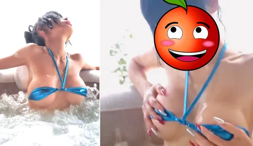 美魔女穿比基尼只剩一條線!放飛碗公奶極樂浴缸