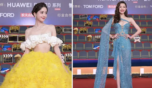 古力娜扎紅毯明媚花仙子 豔鬥胸腿齊出鍾楚曦