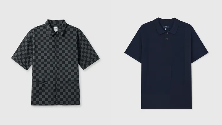 男裝Logo純棉翻領短袖襯衫（左）1699元、針織短袖POLO衫1299元。品牌提供