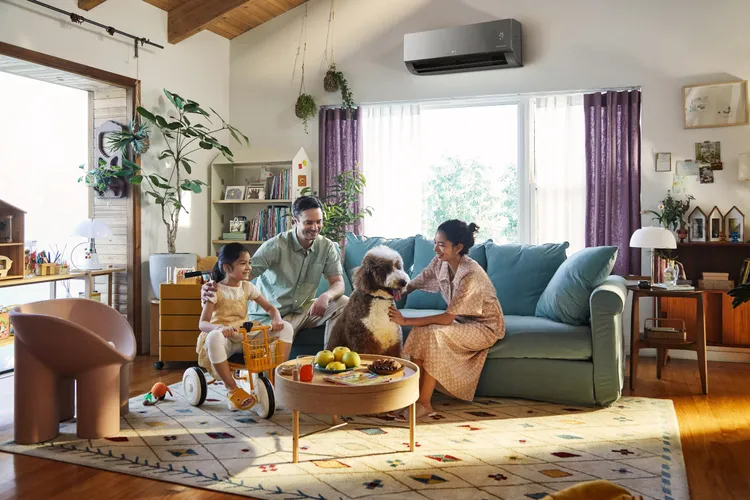 LG ARTCOOL潮酷系列可依居家人數與活動量的不同，設定不同的能源消耗模式，達到主動式的節能。LG提供。