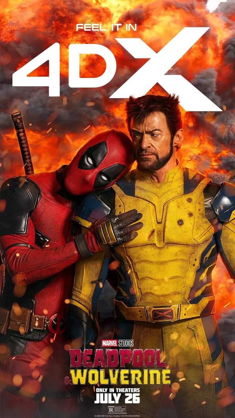 《死侍與金鋼狼》特殊版本海報_4DX款。漫威影業提供