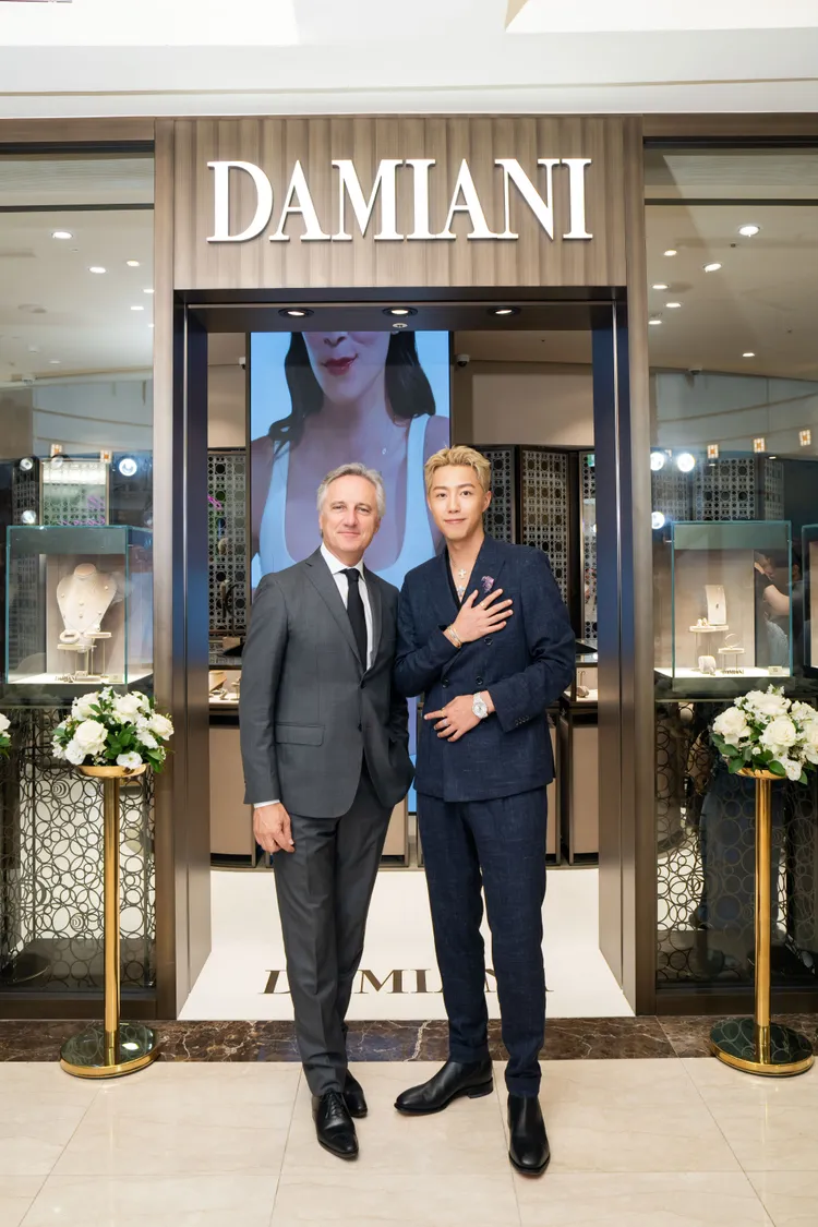 蔡凡熙（右）與DAMIANI集團副總裁暨CEO Jérôme Favier。品牌提供