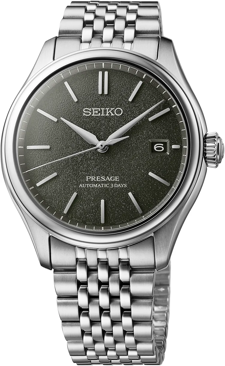 SEIKO Presage經典系列仙斎茶錶款SPB465J1，3萬4000元。品牌提供