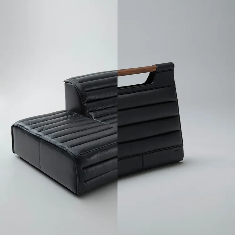 聯名包款設計靈感來自於Commune經典的Aviate沙發。品牌提供