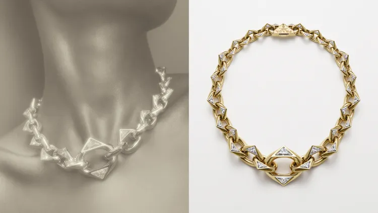 Eternal Gold 18K黃金與培育鑽石鏈式項鍊。品牌提供