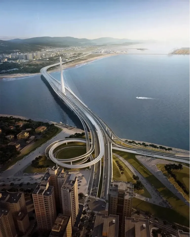 淡江大橋打通後，只要10分鐘就到台北港。取自Zaha Hadid Architects網站