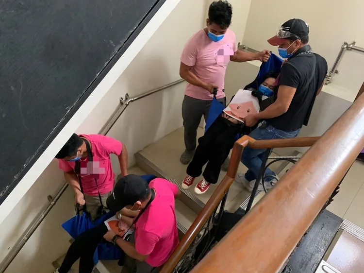 人員疏散演練。新竹縣府提供