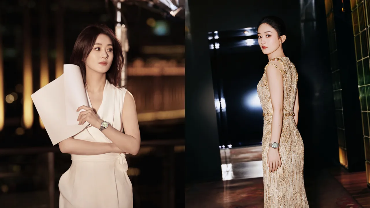 趙麗穎演繹浪琴全新Conquest征服者系列腕錶。品牌提供