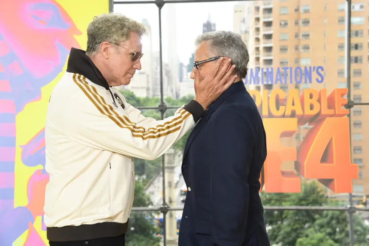 威爾法洛（左）與史提夫卡爾早就是老合作夥伴，這次在動畫片中再度合作。環球影業提供