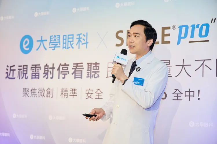 陳威霖醫師表示SMILE Pro僅在角膜表面留下微創切口，大幅縮短角膜修復期。