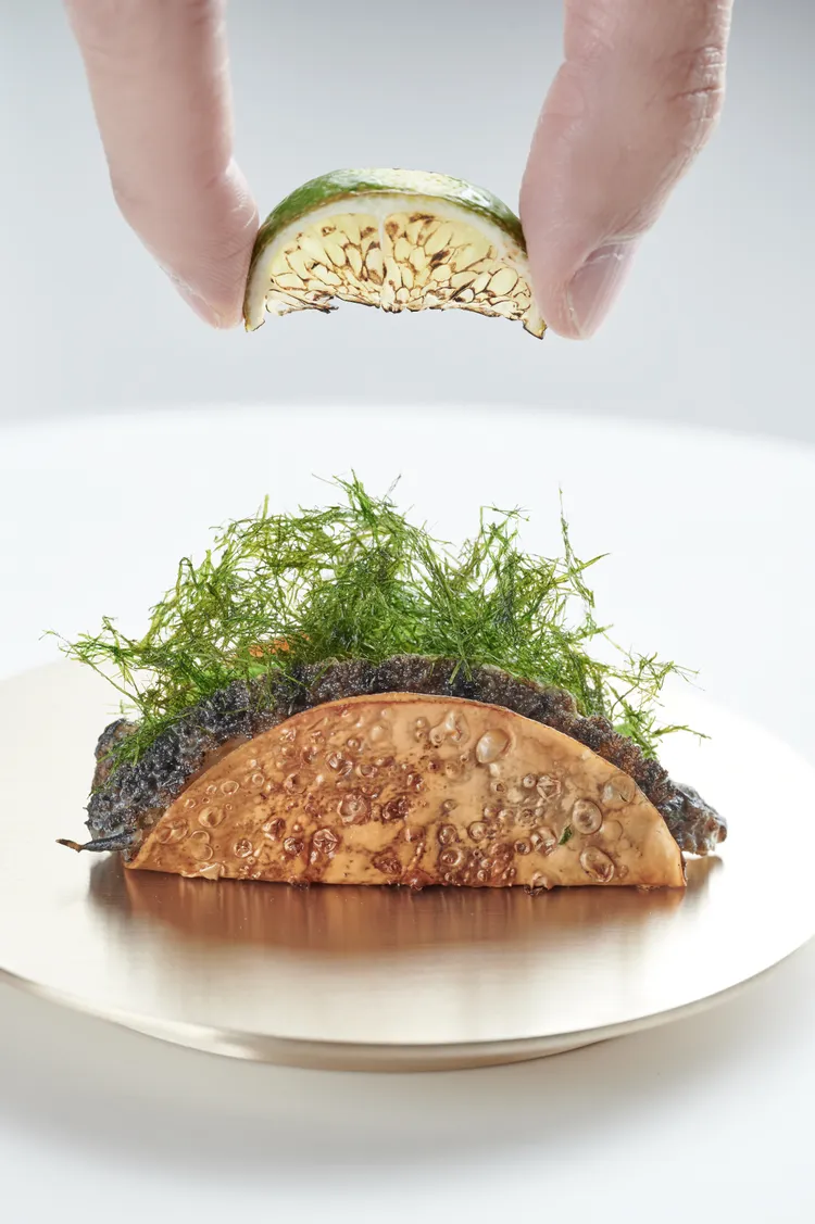 MOSU餐廳招牌餐點 Abalone Taco。業者提供