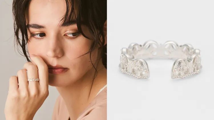 SV與鑽石C型戒，5800元。品牌提供