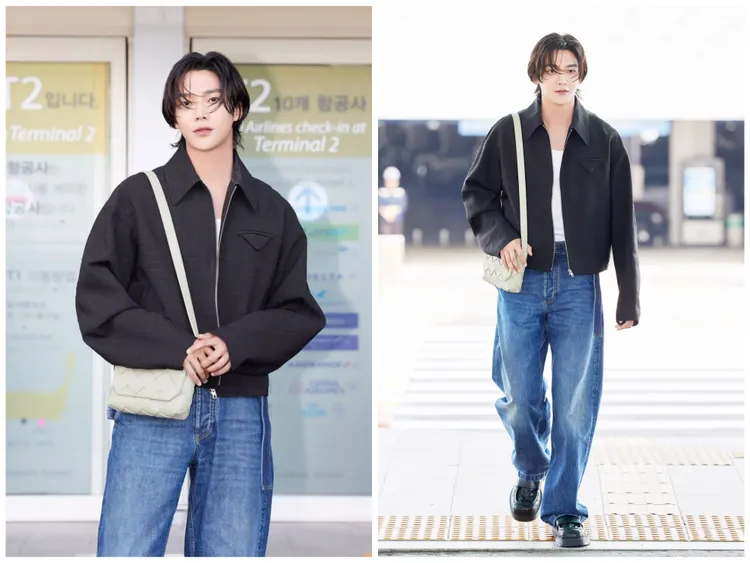 路雲今中午來台的搭機時尚。品牌提供