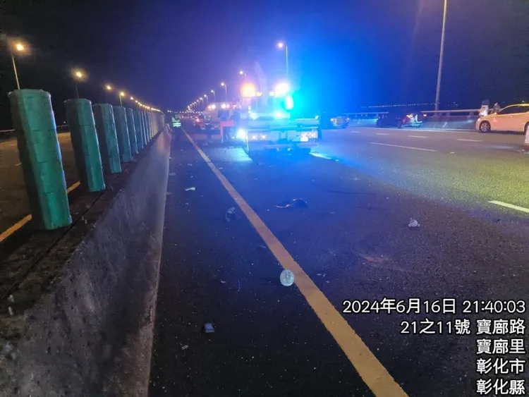 這起事故發生在國道3號北向197.5公里彰化路段。民眾提供