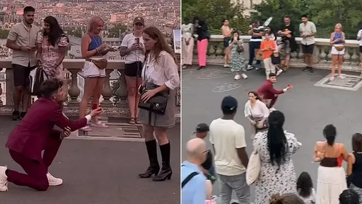 他巴黎求婚疯狂吸睛4000万人　因为女友直接转身逃跑了