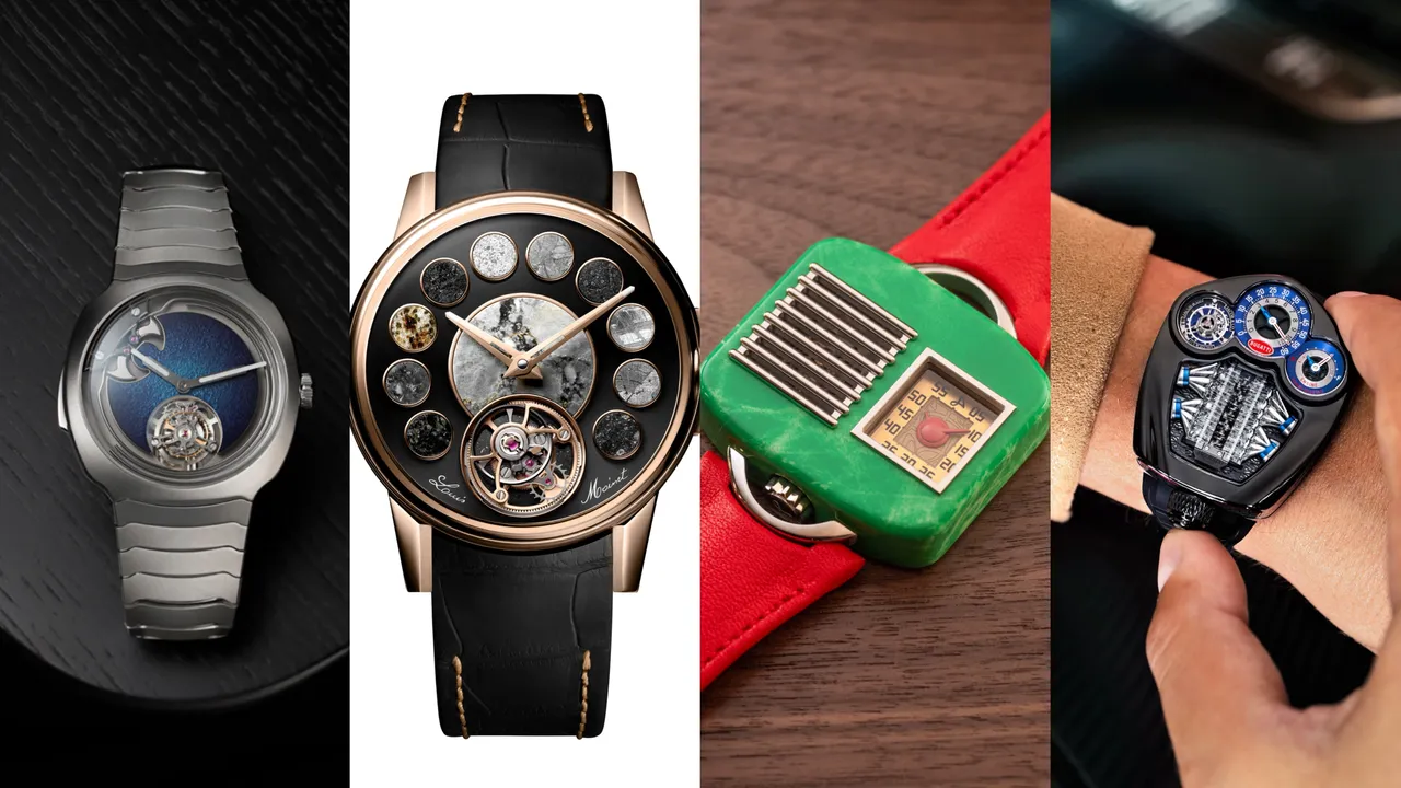 本周亨利慕時（左起）、Louis Moinet、豪朗時、Jacob & Co.帶來的超狂新錶。